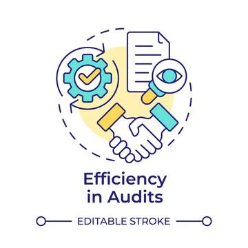 Efficiency in audits multi color concept icon Stock Illustration