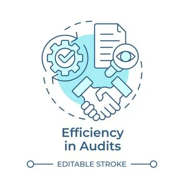 Efficiency in audits soft blue concept icon Stock Illustration