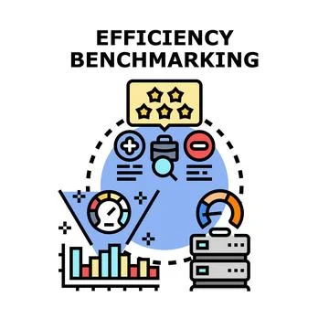 Efficiency benchmarking comparing business performance metrics 库存插图