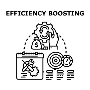 Efficiency boosting for business development and optimization Stock Illustration