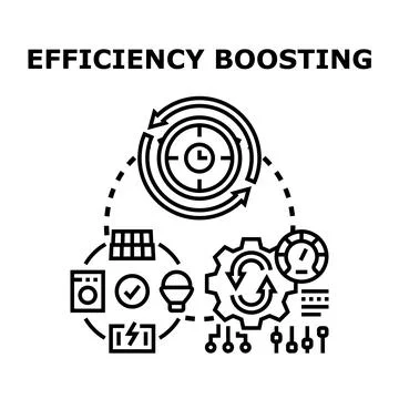 Efficiency boosting process improving productivity and time management Stock Illustration