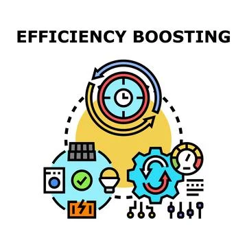Efficiency boosting process improving productivity and time management Stock Illustration