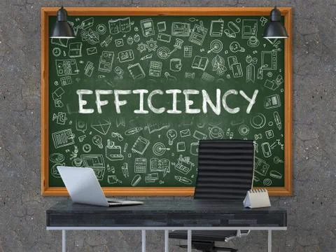 Efficiency on Chalkboard in the Office Stock Illustration