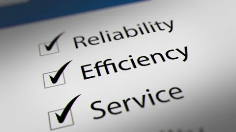 Efficiency Check box with Customer Expectation Service Stock Footage 127555643