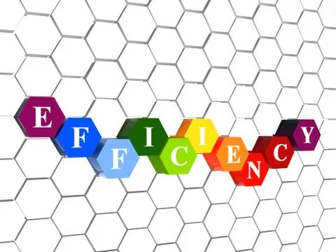 Efficiency in color hexagons in cellular structure Stock Illustration