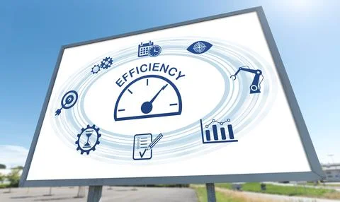 Efficiency concept on a billboard Stock Photos