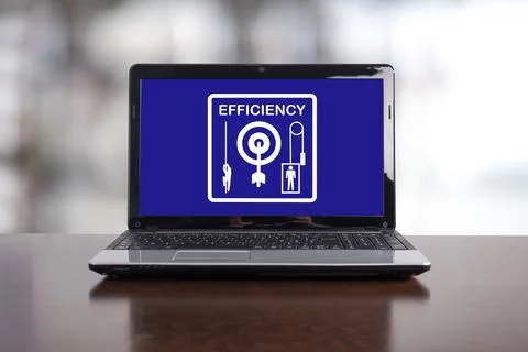 Efficiency concept on a laptop Stock Photos