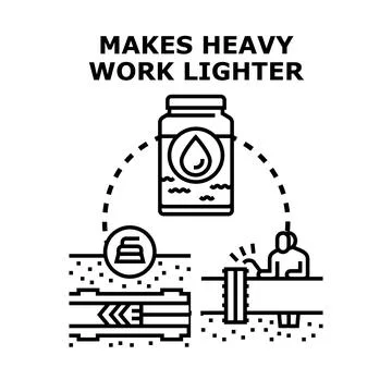 Efficiency concept making heavy work lighter process Stock Illustration