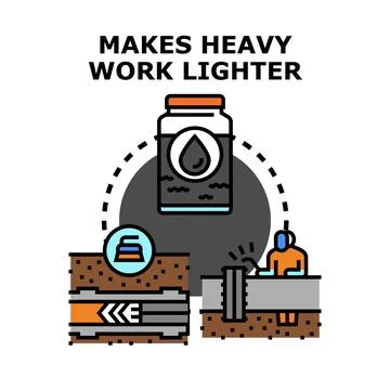 Efficiency concept making heavy work lighter process イラスト素材