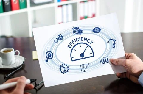 Efficiency concept on a paper Stock Photos