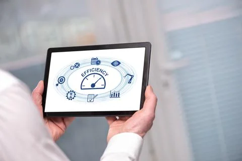 Efficiency concept on a tablet Stock Photos