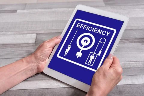 Efficiency concept on a tablet Stock Photos