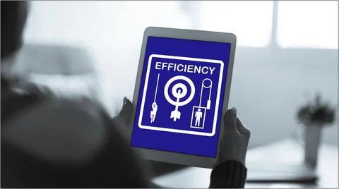 Efficiency concept on a tablet Stock Photos