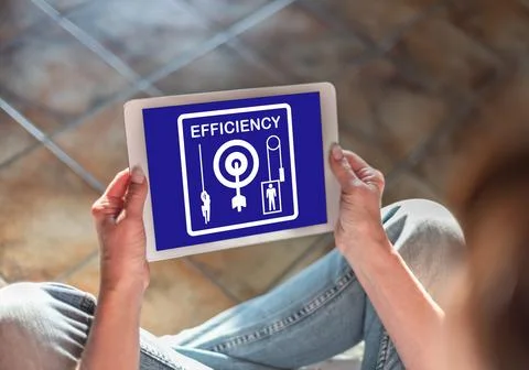 Efficiency concept on a tablet Stock Photos