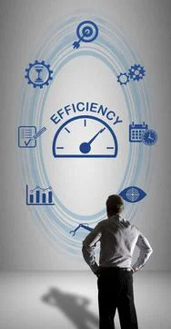 Efficiency concept watched by a businessman Stock Photos