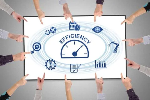 Efficiency concept on a whiteboard Stock Photos