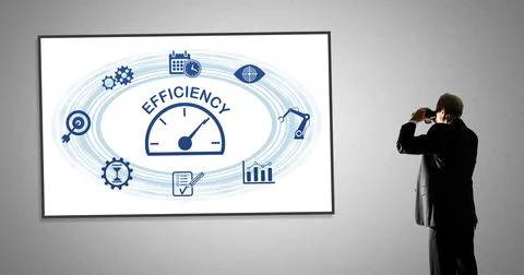 Efficiency concept on a whiteboard Stock Photos