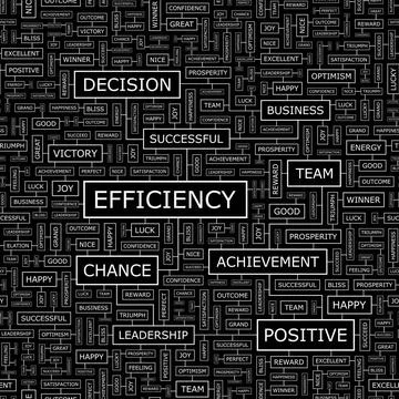 EFFICIENCY EFFICIENCY. Seamless pattern. Word cloud illustration. Copyrigh... Stock Photos
