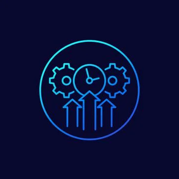 Efficiency, efficient growth icon, line vector Stockillustratie