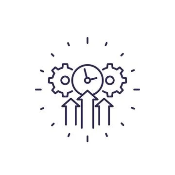 Efficiency, efficient growth line icon Stockillustratie