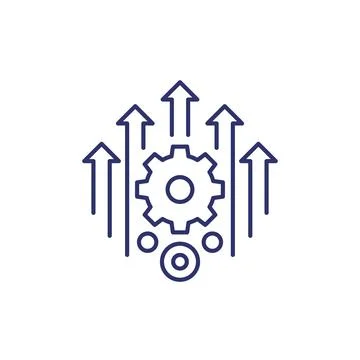 Efficiency, efficient process line icon Stock Illustration