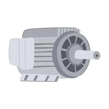 Efficiency electric motor cartoon vector illustration Stock Illustration