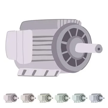 Efficiency electric motor vector cartoon graphic Stock Illustration