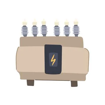 Efficiency electrical transformer cartoon vector illustration Stockillustratie