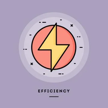 Efficiency, flat design thin line banner. Stock Illustration