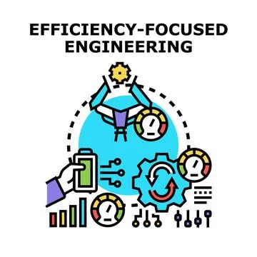 Efficiency focused engineering process optimization development Stock Illustration