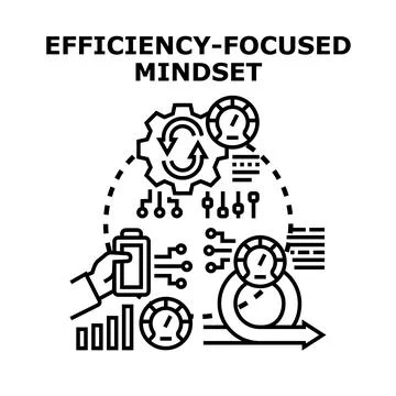 Efficiency focused mindset for business and process optimization Stock Illustration