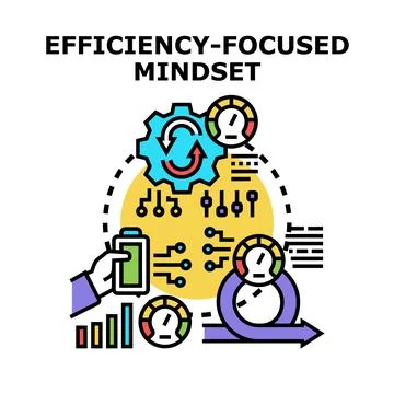 Efficiency focused mindset for business and process optimization Stock Illustration