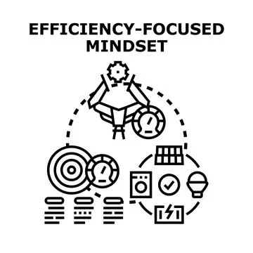 Efficiency focused mindset driving performance and optimization strategy Stock Illustration