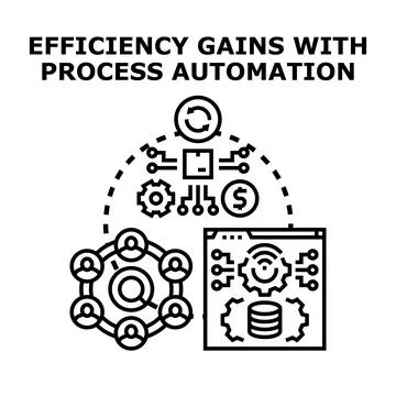 Efficiency gains using business process automation technology Stock Illustration
