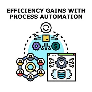 Efficiency gains using business process automation technology Stock Illustration