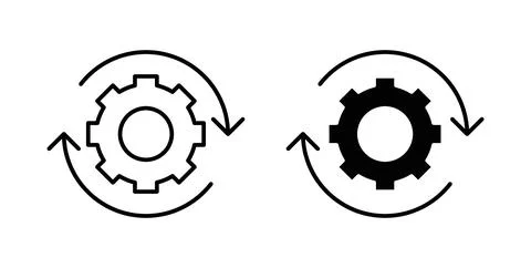 Efficiency icon in black and white. vector icon pack for websites Illustrazione stock