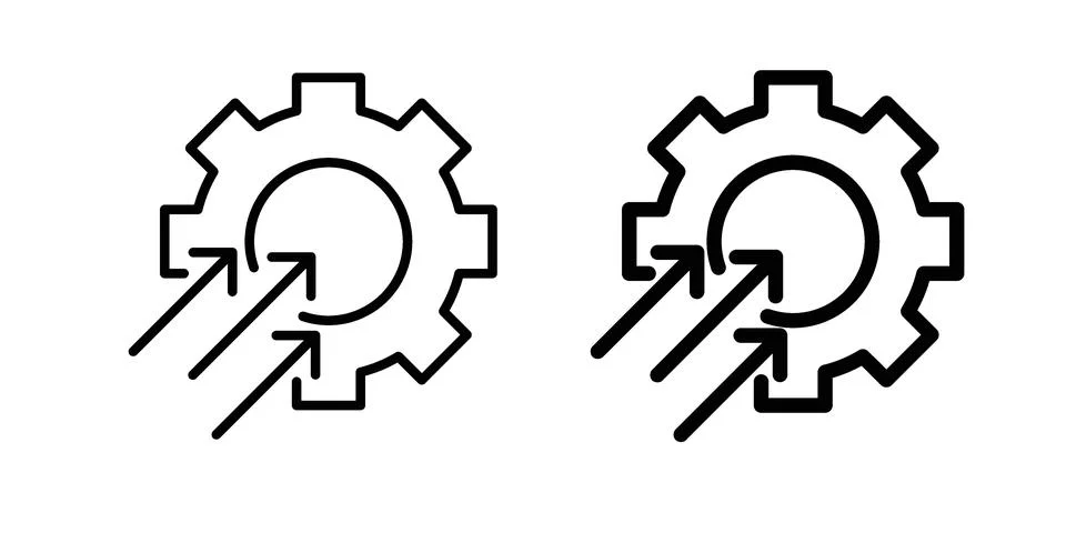 Efficiency icon black vector isolated on white Illustrazione stock