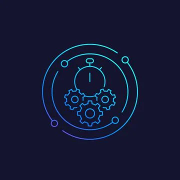 Efficiency icon, linear vector Stock Illustration