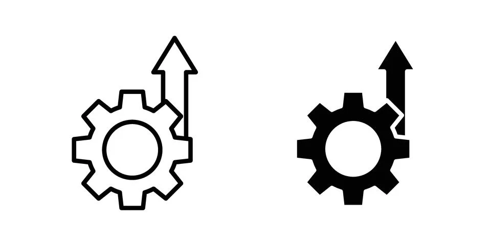 Efficiency icon modern style vectors set Illustrazione stock