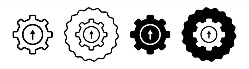 Efficiency icon symbol set collection. Efficiency simple vector sign bundle 스톡 일러스트