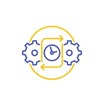 Efficiency icon on white, line vector Illustrazione stock