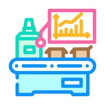 Efficiency improvement manufacturing engineer color icon vector illustration 스톡 일러스트