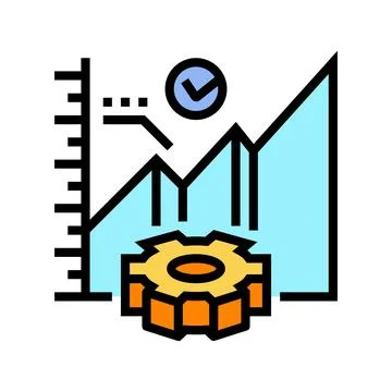 Efficiency improvement manufacturing engineer color icon vector illustration 스톡 일러스트