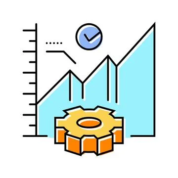 Efficiency improvement manufacturing engineer color icon vector illustration Illustrazione stock