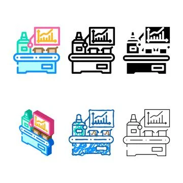 Efficiency improvement manufacturing engineer color icon clean vector Stockillustratie