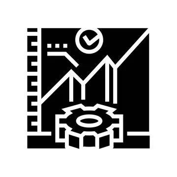 Efficiency improvement manufacturing engineer glyph icon vector illustration Stock Illustration