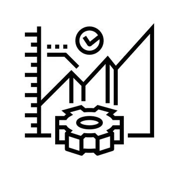 Efficiency improvement manufacturing engineer line icon vector illustration Stock Illustration