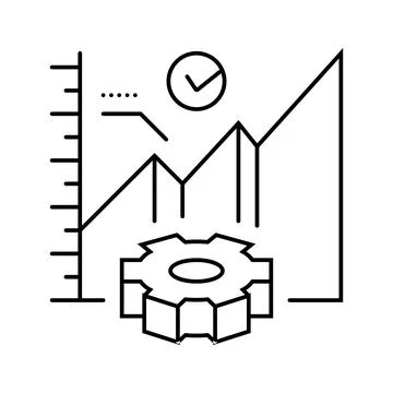 Efficiency improvement manufacturing engineer line icon vector illustration 스톡 일러스트