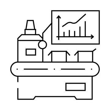 Efficiency improvement manufacturing engineer line icon vector illustration Stock Illustration