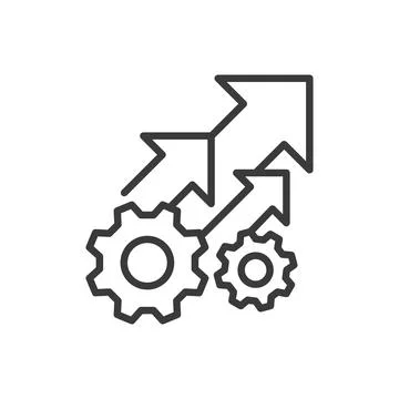 Efficiency increase, icon in line design. Efficiency, increase, productivity Stock Illustration